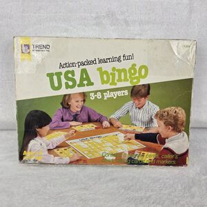 1985 USA Bingo Educational Board Game Trend Enterprises Vintage Complete
